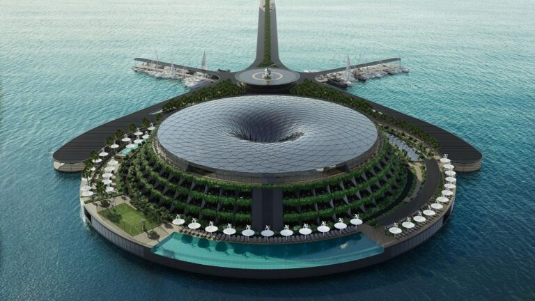 Eco-Floating hotel in Qatar rotates 360-deg to generate electricity for its own