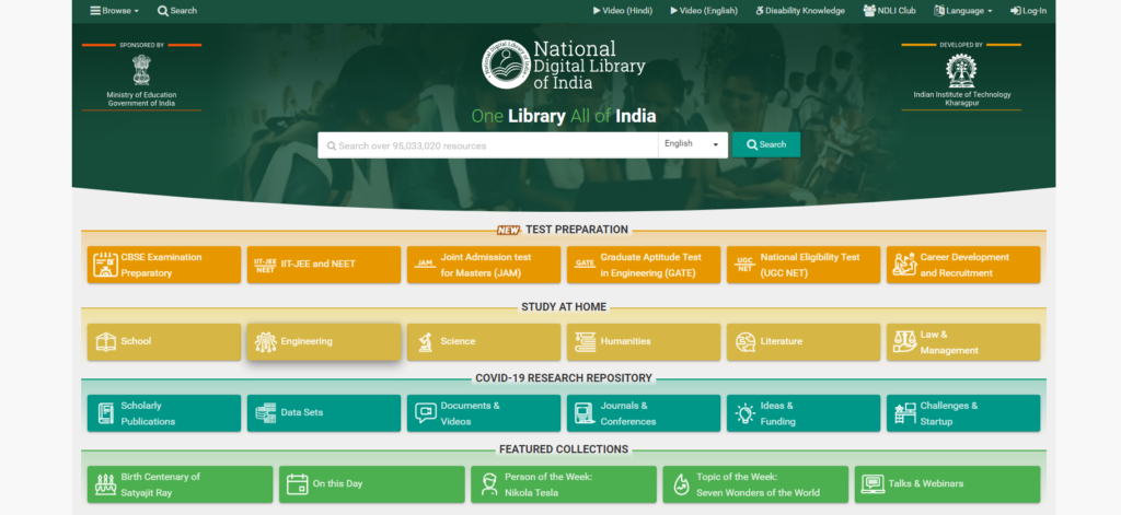 Websites for Students - National Digital Library