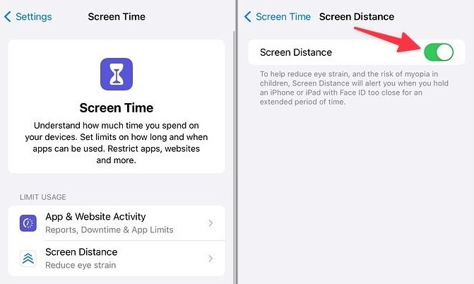 Screen Distance in iOS 17