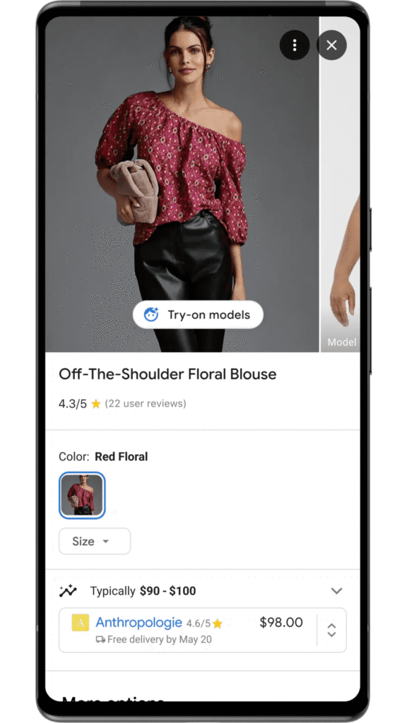 Shopping Graph Filters for Virtual Try on by Google
